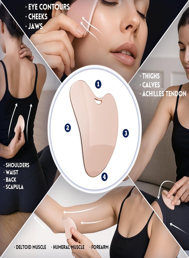 Yeamon Gua Sha Facial Tools and Face Roller Set, Facial Massage Tool for Women’s Skincare Routine,Cooling Stainless Steel Face Sculpting Eyes Roller Guasha for Daily Use or Self-Care Gift for Women - Image 4